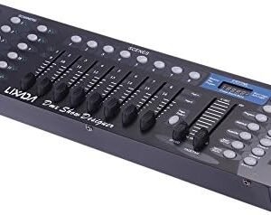 LIXADA DMX Contrôleur, Console DMX 512, Équipement à 192 Canaux pour DJ, Éclairage de Scène Disco, Chambre, Salon et Salle.