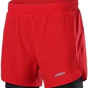 LIXADA - Short de Course Homme 2 en 1: Séchage Rapide & Respirant + Chaussons Longs
