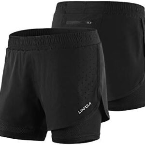 Lixada - Short de Course 2 en 1 pour Femmes: Séchage Rapide et Respirant pour Entraînement Actif