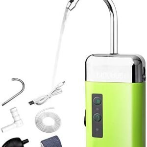 Lixada Mini Pompe à eau Portative Extérieure Pompe à Oxygène d'air avec Tube de Pierre à Air 3-en-1 Détection USB Charge Pompe à Eau Automatique Pompe à Oxygène Multifonctionnelle pour La Pêche