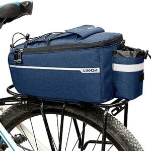 LIXADA Sac de Rangement Arrière pour Vélo avec Glacière Isolée, Sac de Sport Réfléchissant Étanche et Porte-Bouteilles pour Vélo, Convient également comme Sac à Bandoulière