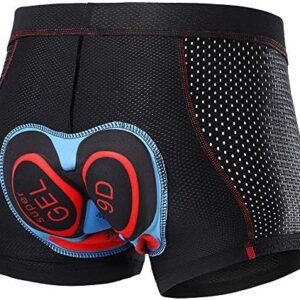 Lixada Short de Cyclisme pour Hommes - Matériau Composite d'Éponge et de Gels, Sous-vêtement Respirant, Pour VTT/Vélo/Randonnée